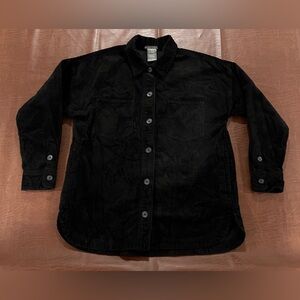 Matty M Women's Black Corduroy Cotton Blend Shirt Jacket - Size Medium